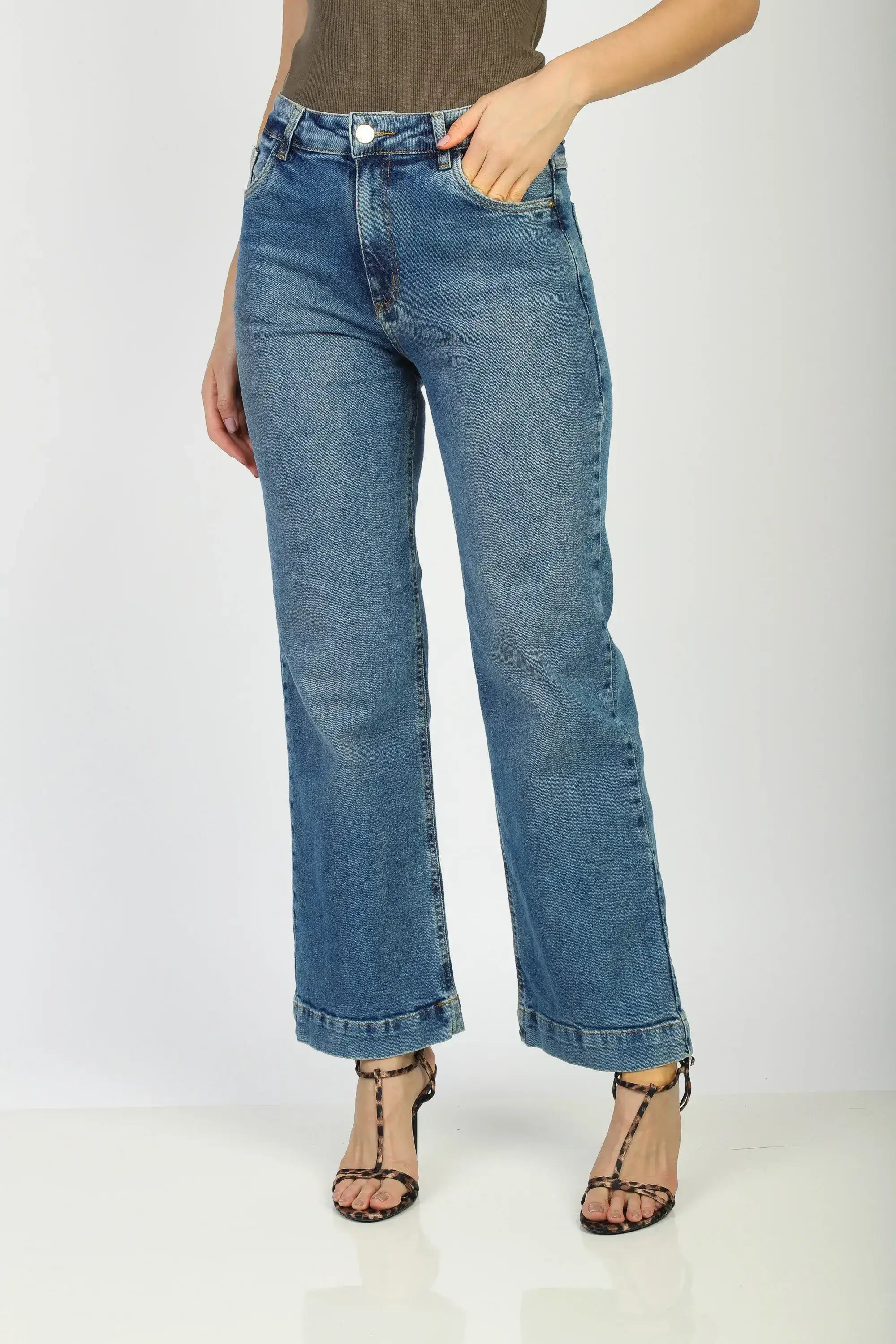Calça Jeans Reta