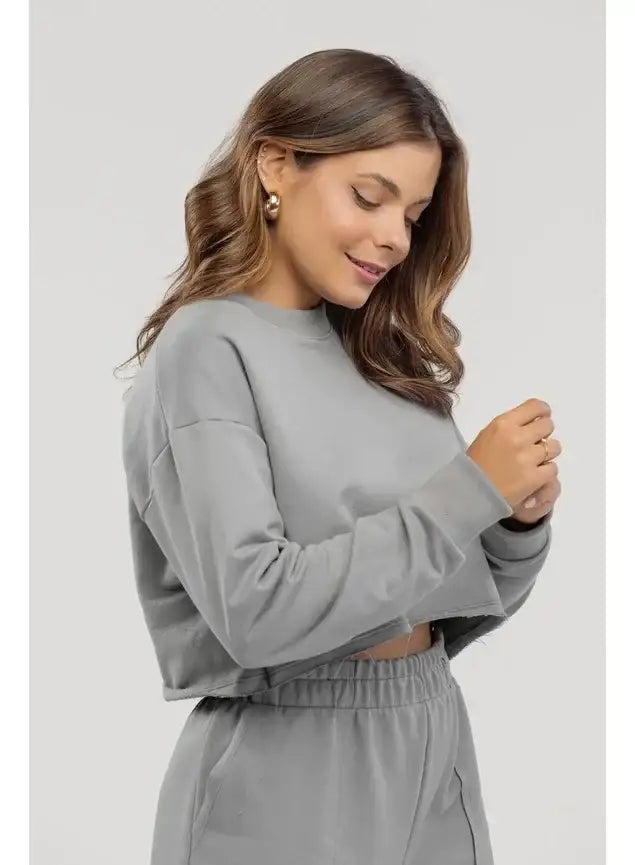 Blusa Cropped de Moletom