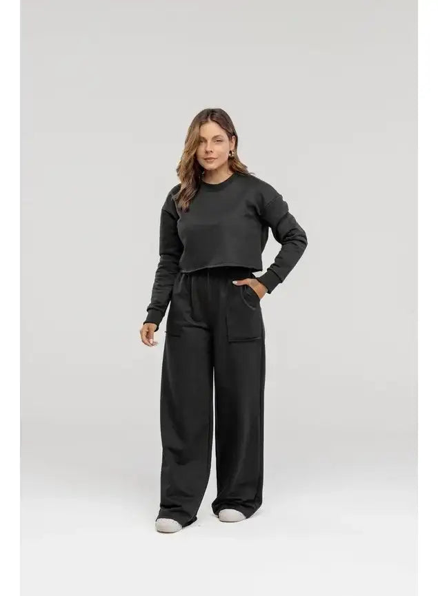Blusa Cropped de Moletom