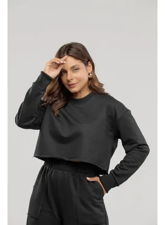 Blusa Cropped de Moletom