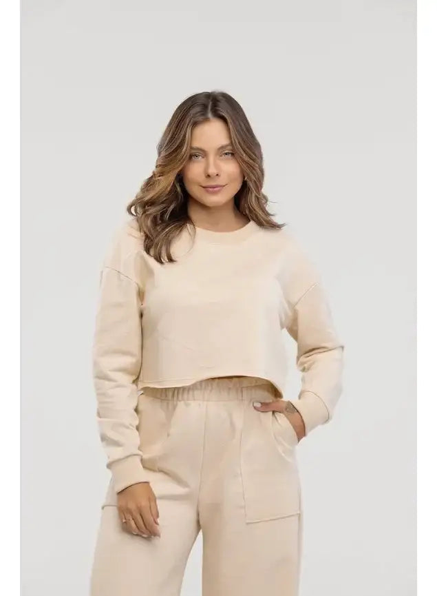Blusa Cropped de Moletom