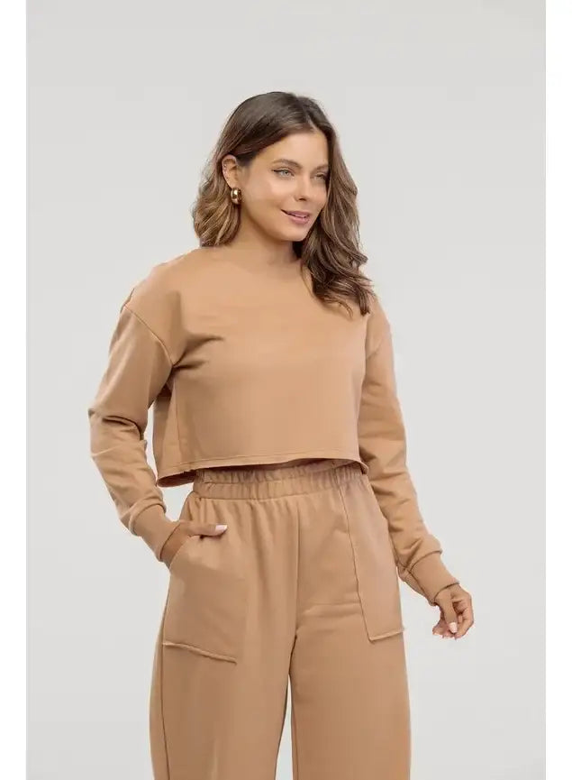 Blusa Cropped de Moletom