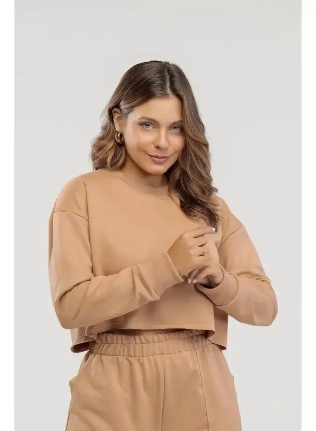 Blusa Cropped de Moletom