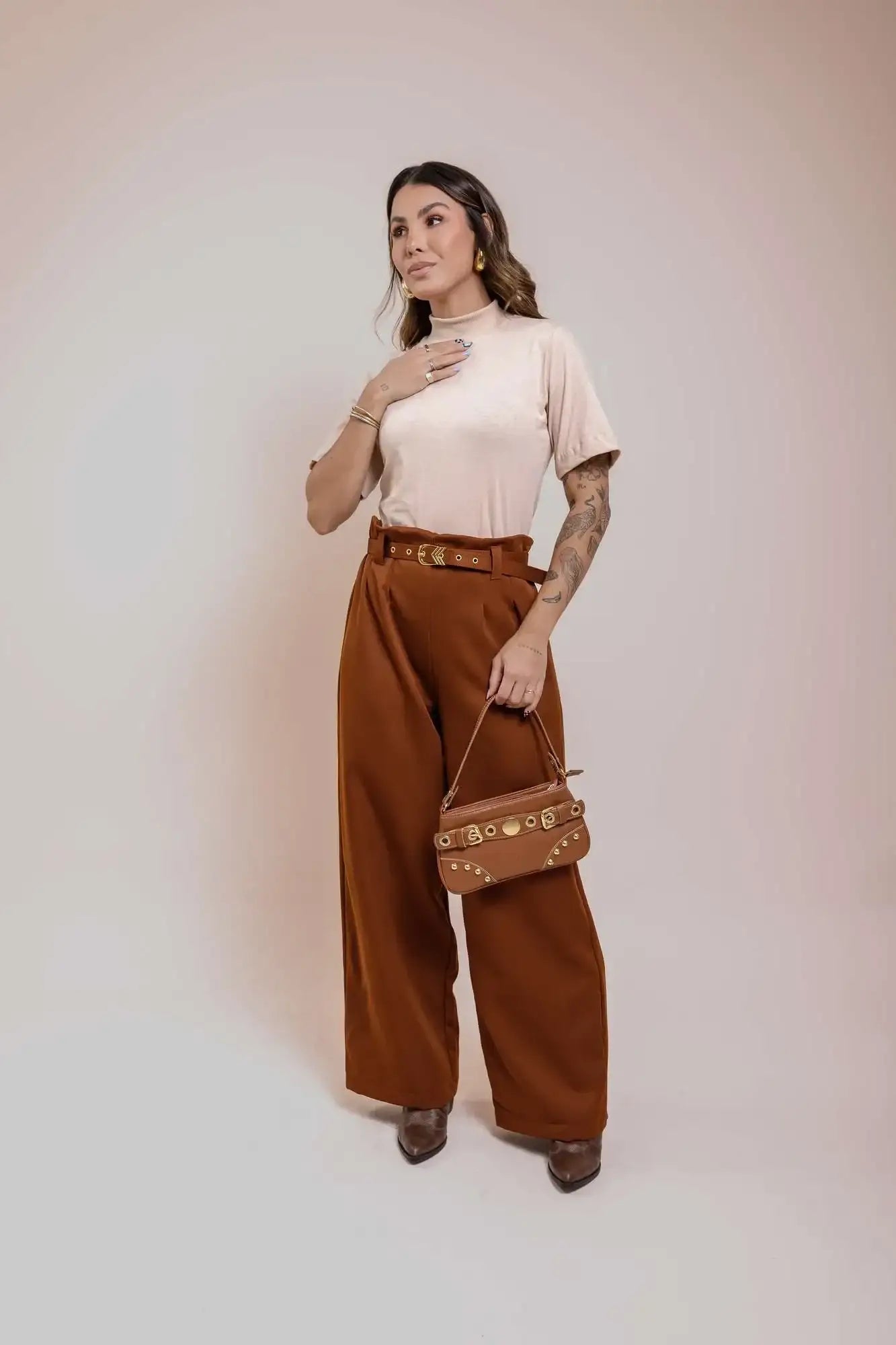 Básica gola Alta Com Manga Oversized