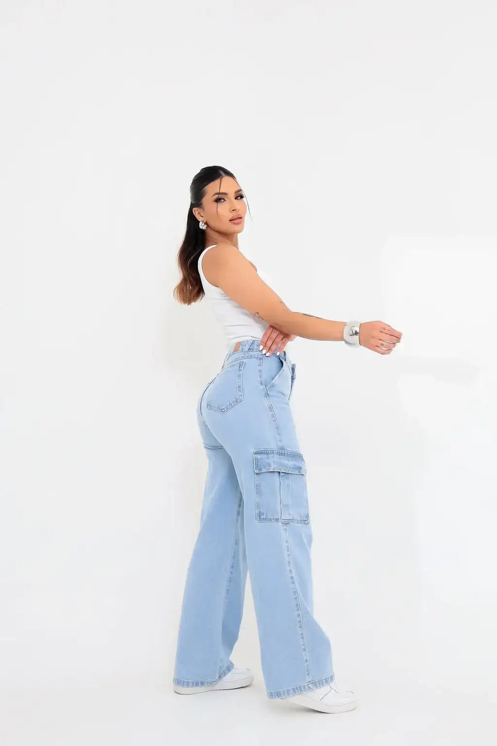 Calça Jeans Cargo