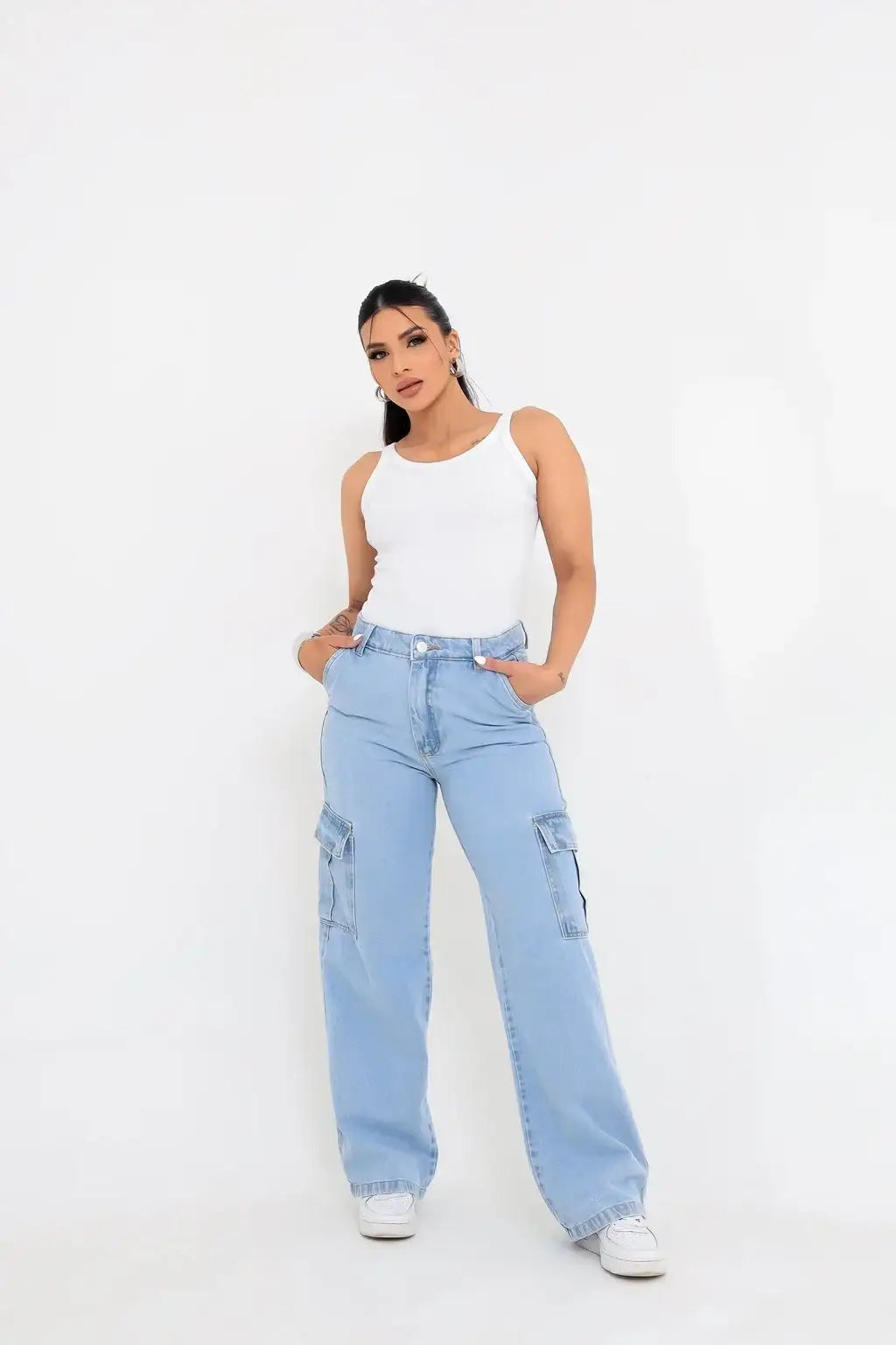Calça Jeans Cargo