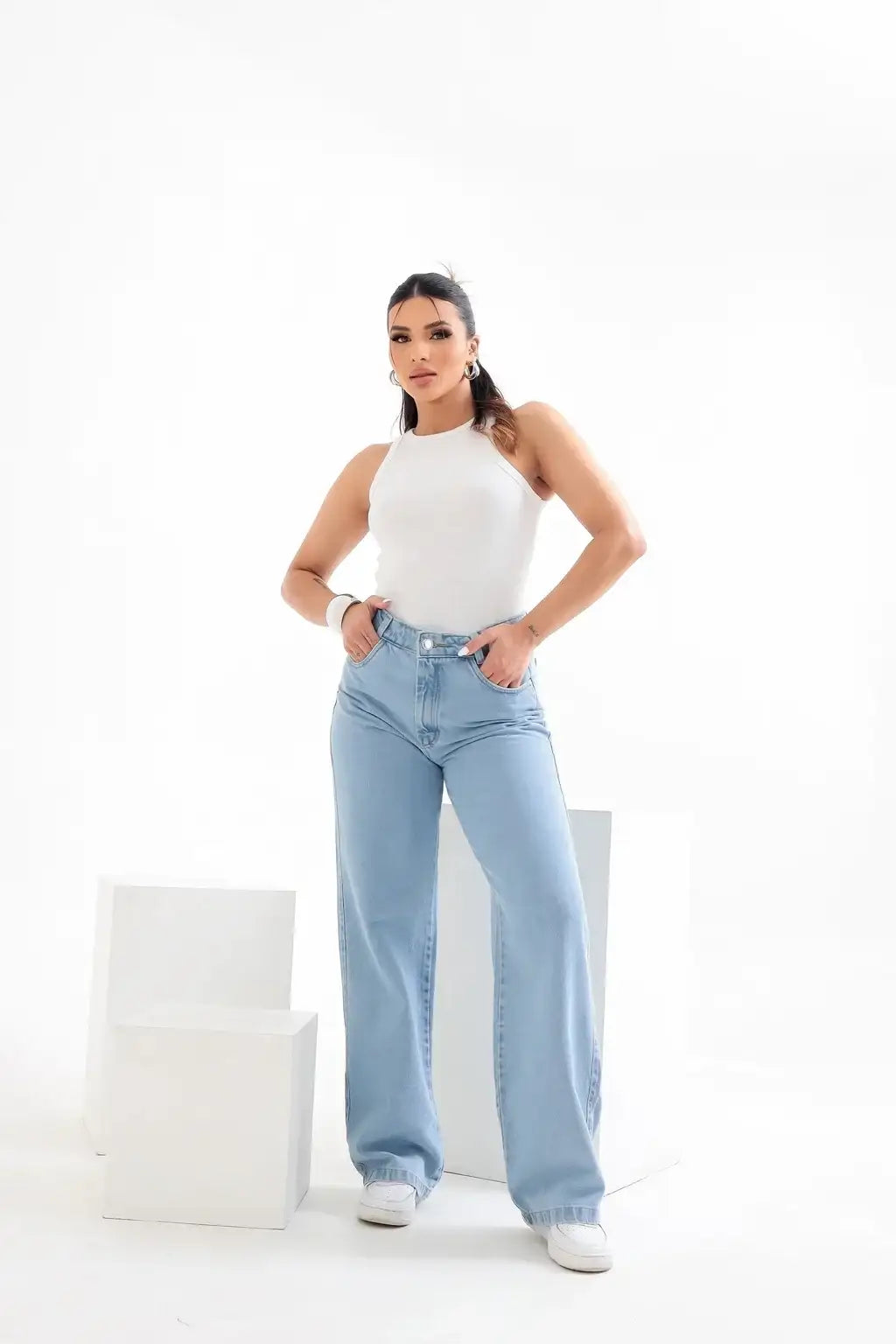 Calça Jeans Wide Leg