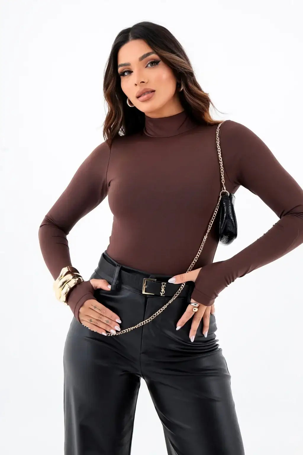 Blusa Gola Alta Manga Longa