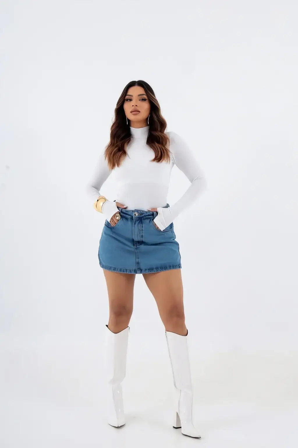 Blusa Gola Alta Manga Longa