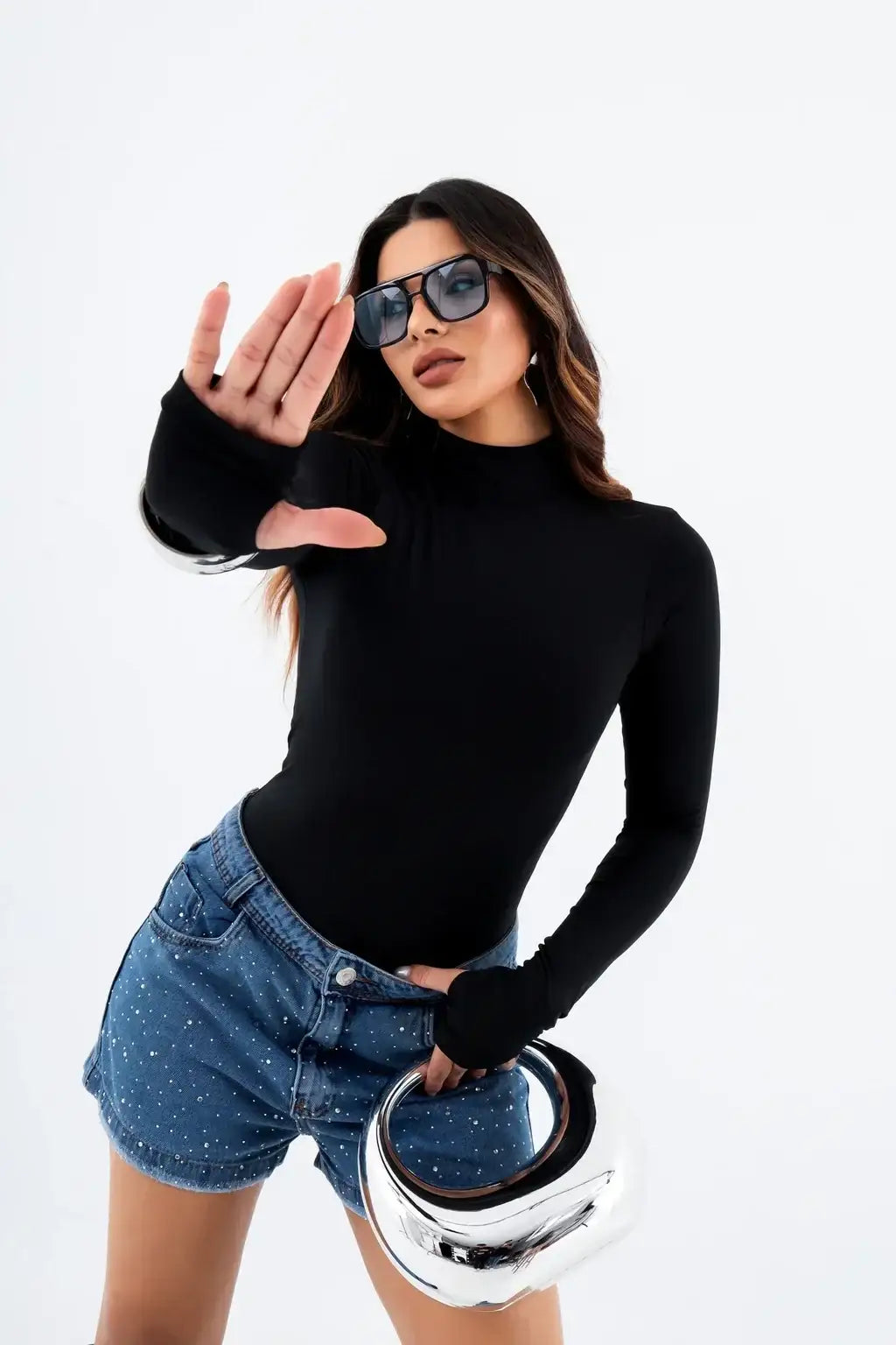 Blusa Gola Alta Manga Longa