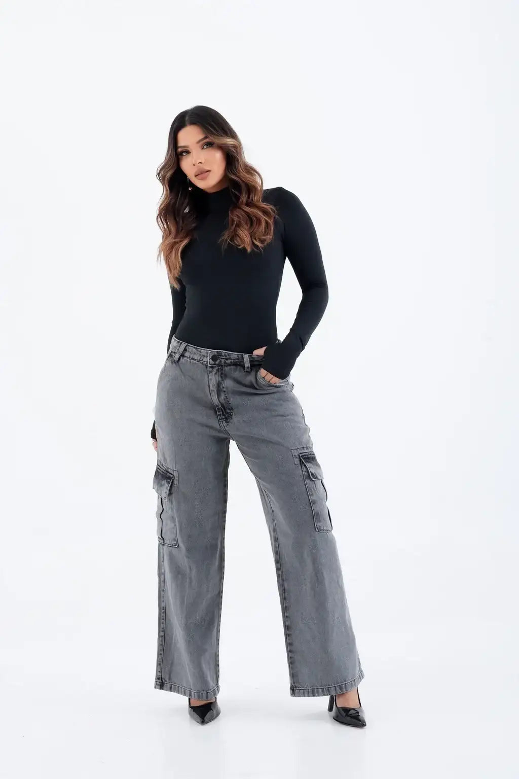 Calça Jeans Cargo