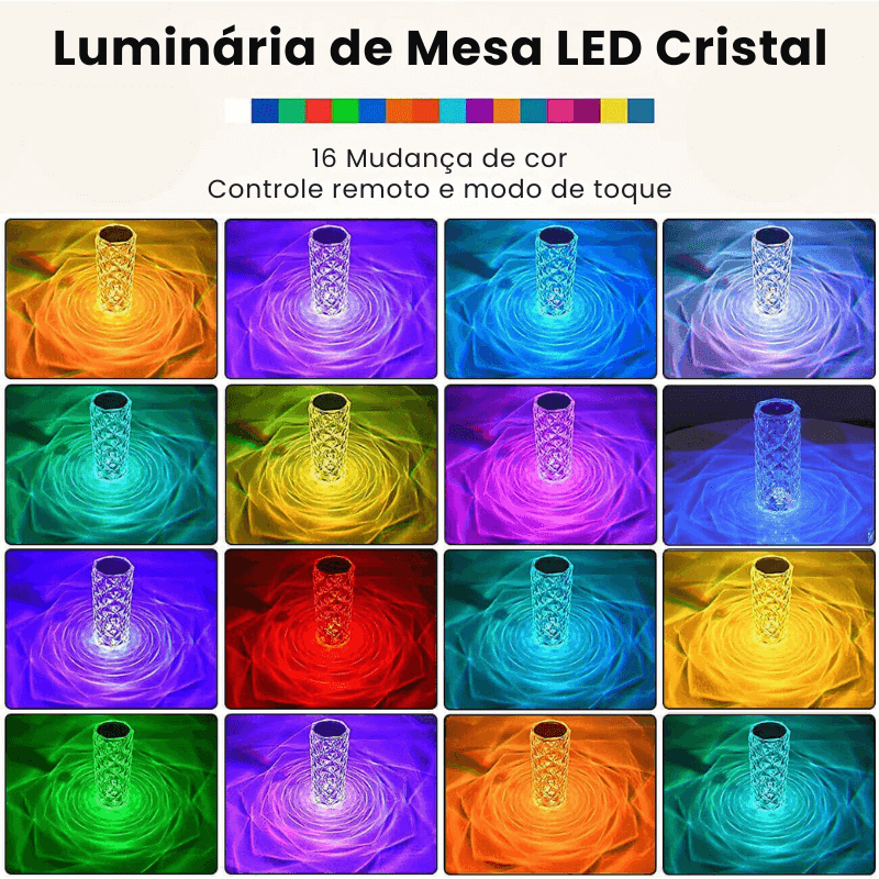 Luminária de Mesa LED Cristal USB Olliver™