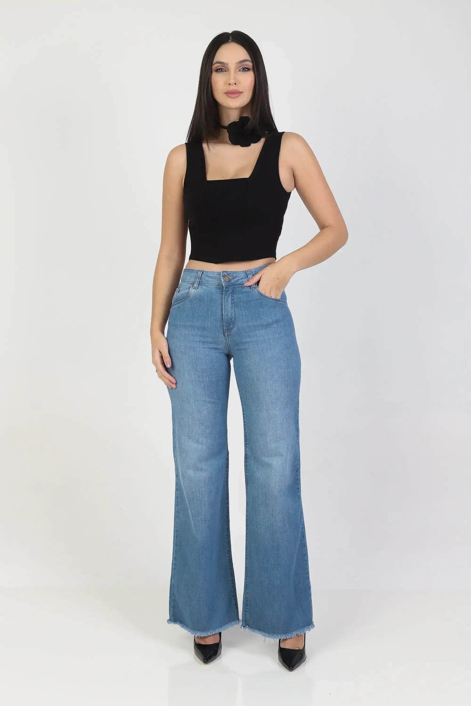 Calça Jeans Wide Leg