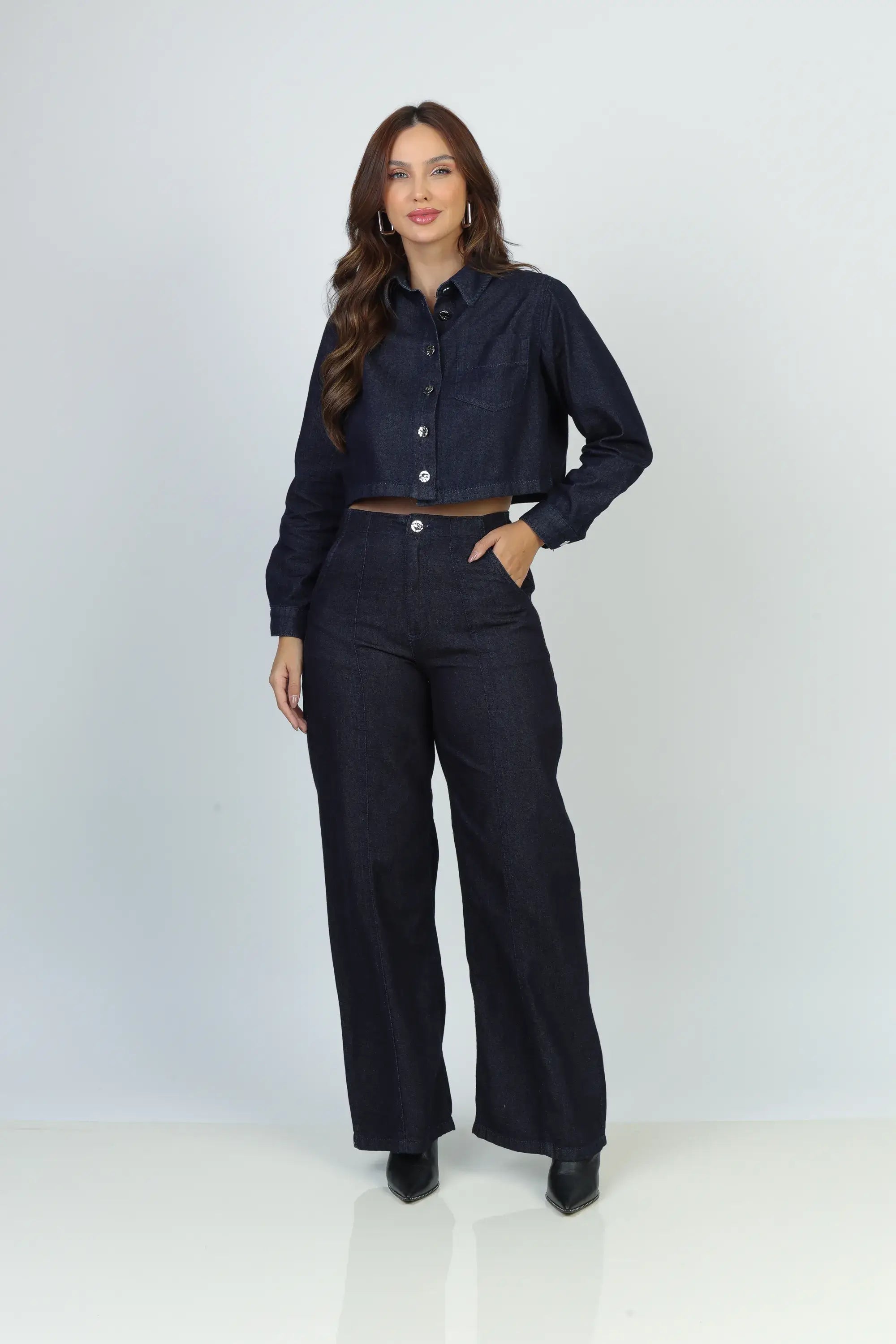 Calça Jeans Reta Alfaiataria