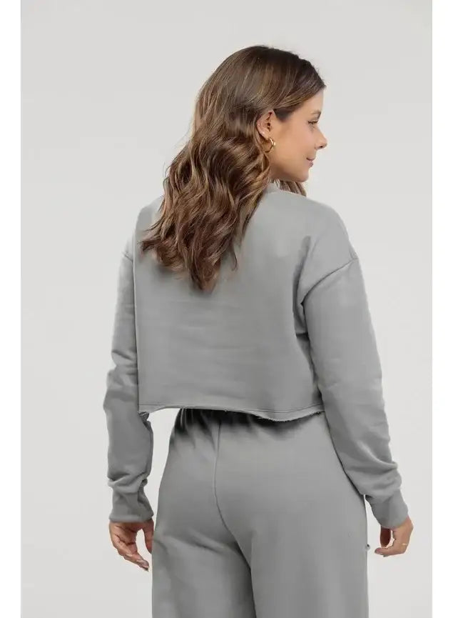 Blusa Cropped de Moletom