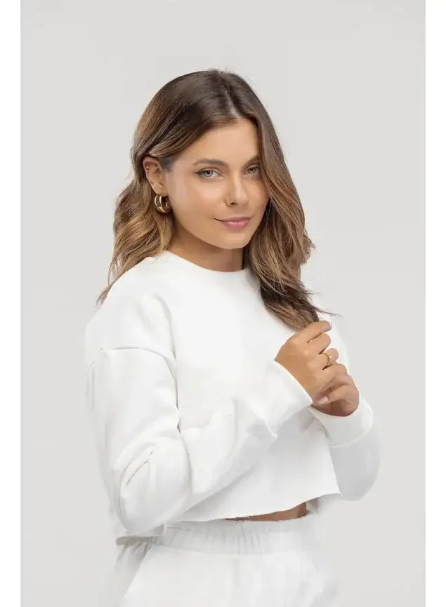 Blusa Cropped de Moletom