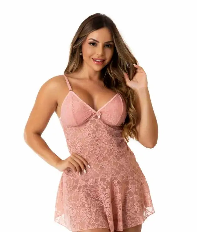 Camisola de renda com calcinha – Fernanda