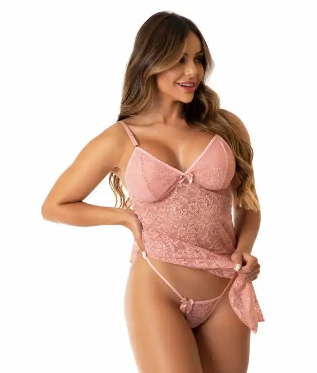 Camisola de renda com calcinha – Fernanda