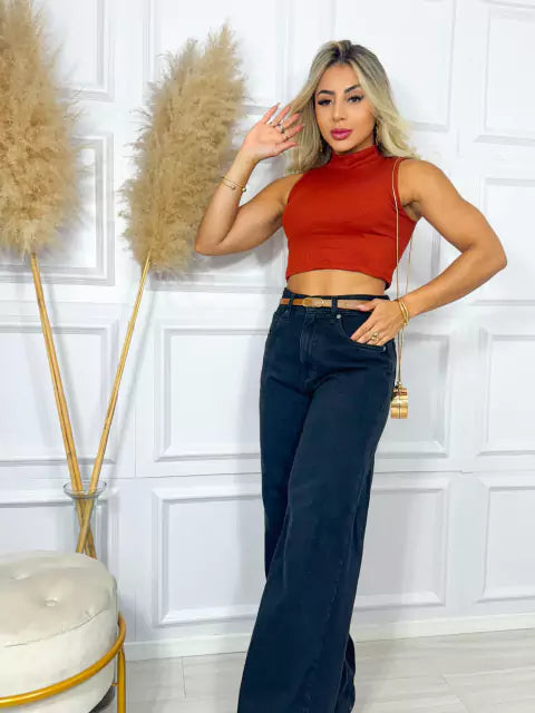 Cropped Ribana Canelada Gola