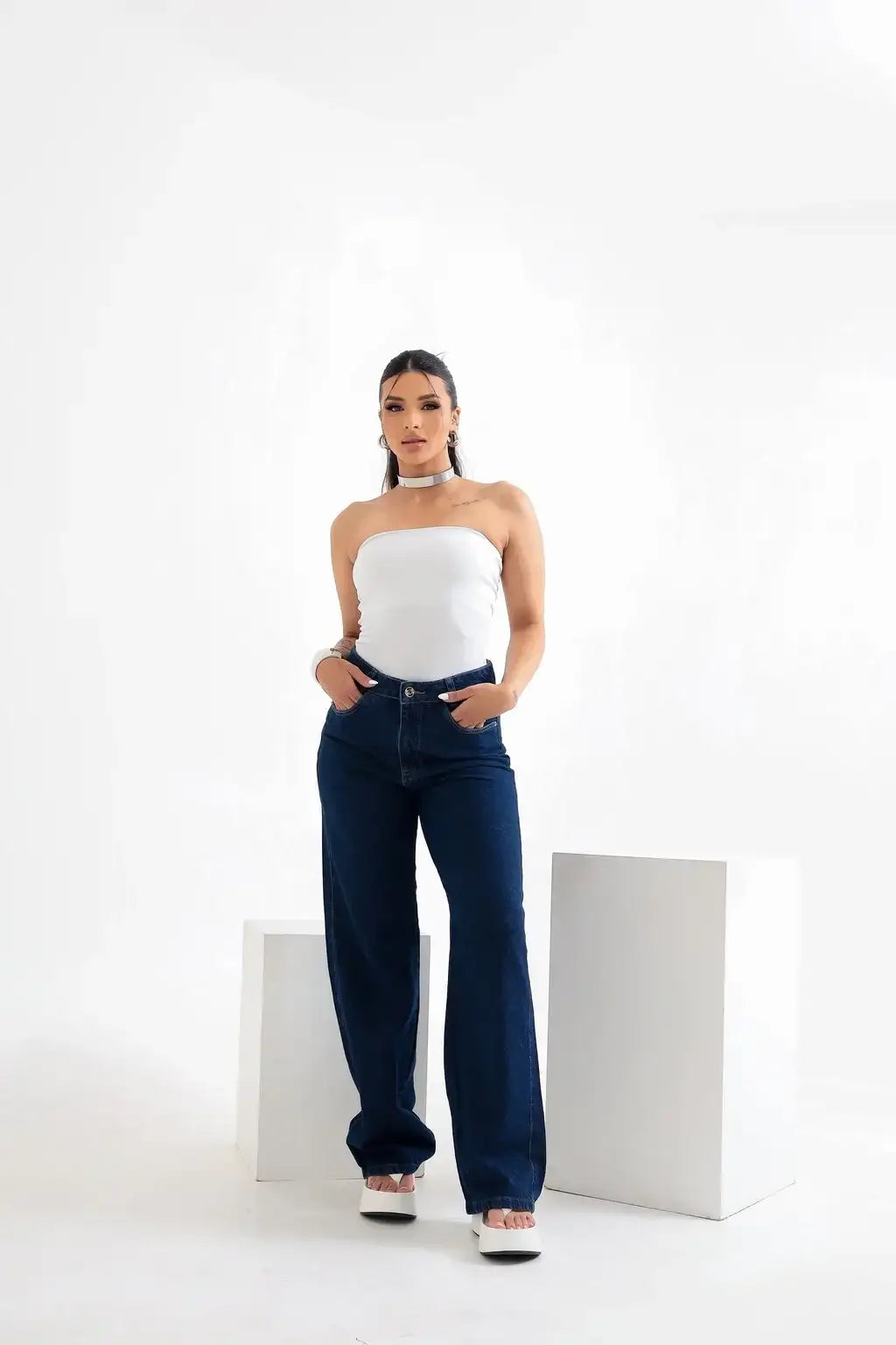 Calça Jeans Wide Leg